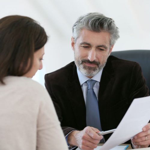 meeting client in office
